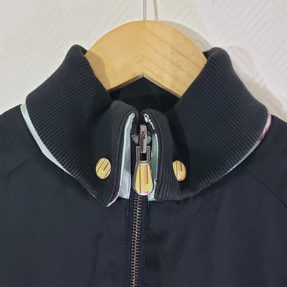 BURTON Medium Black and Gray Floral Reversible Full Zip Snap Collar Jacket - Picture 5 of 12